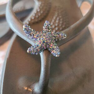 Women's Oka-B Gray Sandals/Flip-Flops with Sparkle Sea Star